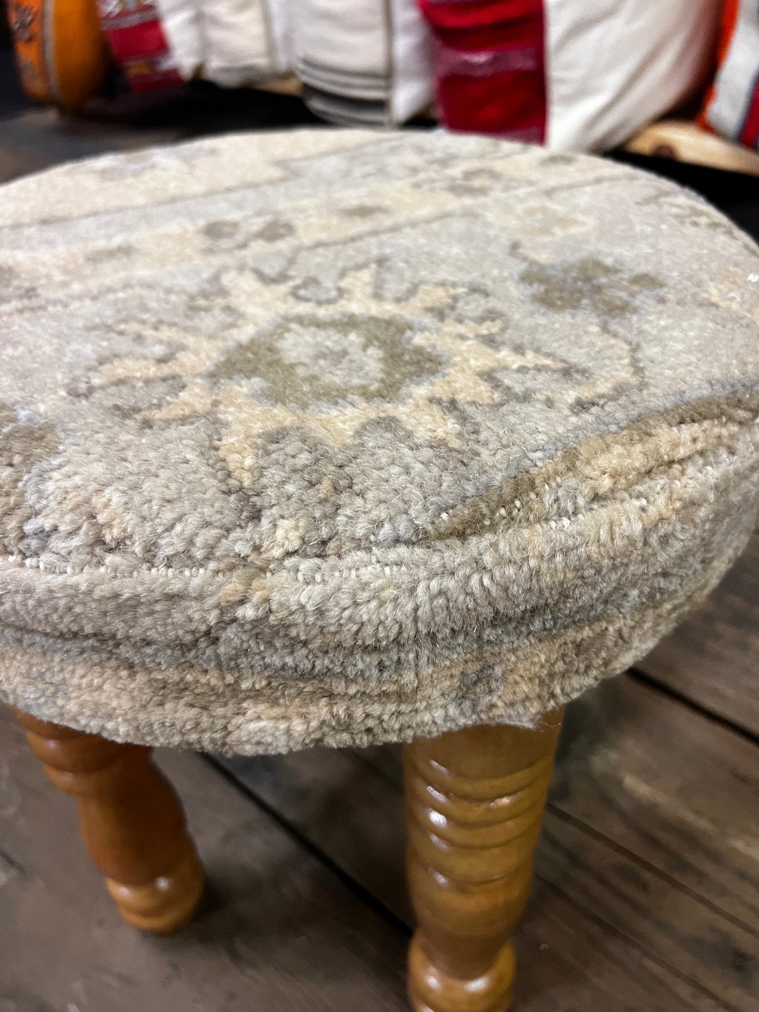 Doris Day 14x14x7 Wooden Upholstered Stool | Banana Manor Rug Factory Outlet