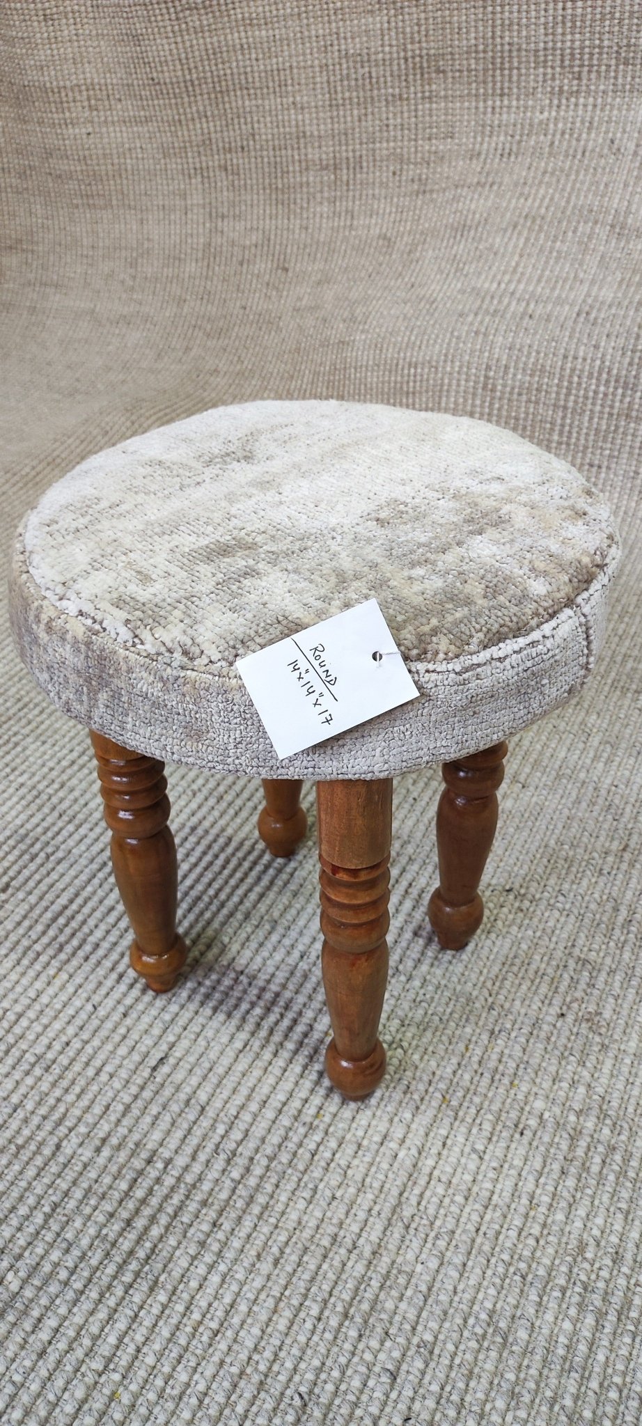 Doris Day 14x14x7 Wooden Upholstered Stool | Banana Manor Rug Factory Outlet