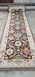 Dorothy Draper Red and Ivory Hand-Knotted Oushak Runner 3x14.3 | Banana Manor Rug Company