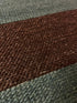 Dr. Evil 4.6x7 Brown and Green Striped Handwoven Durrie Rug | Banana Manor Rug Factory Outlet