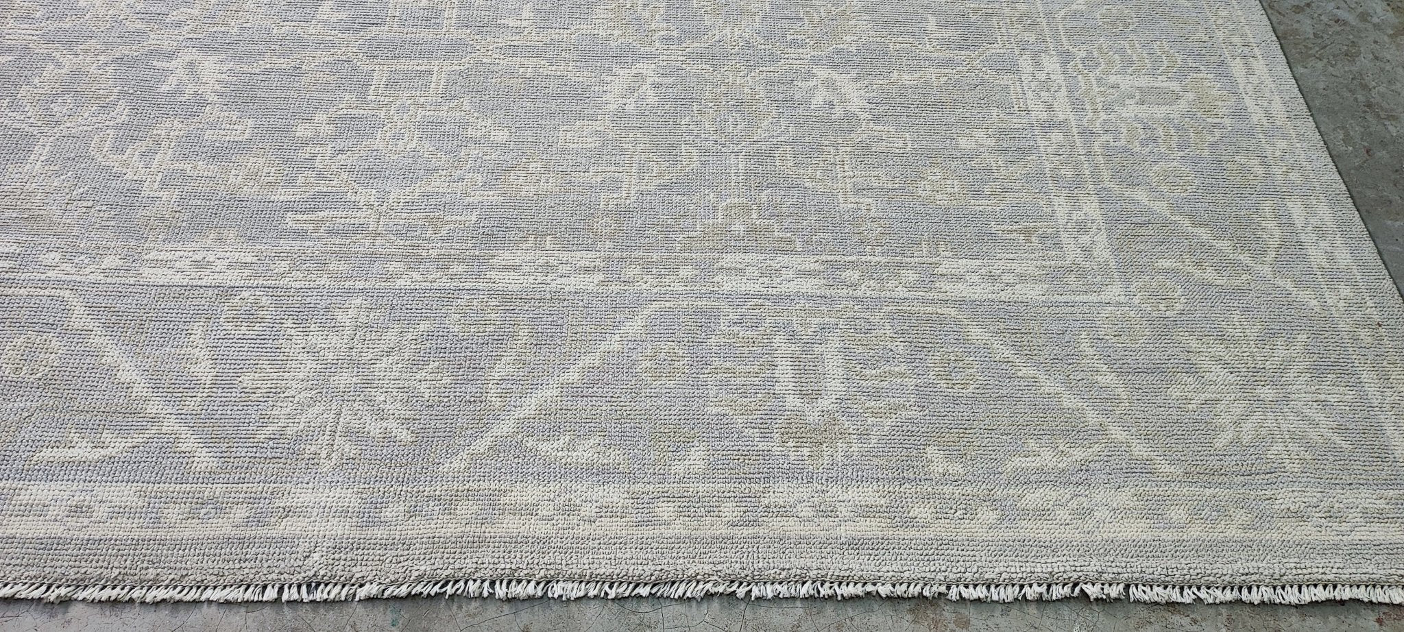 Drew Barrymore 9x11.9 Grey and Silver Hand-Knotted Oushak Rug | Banana Manor Rug Company