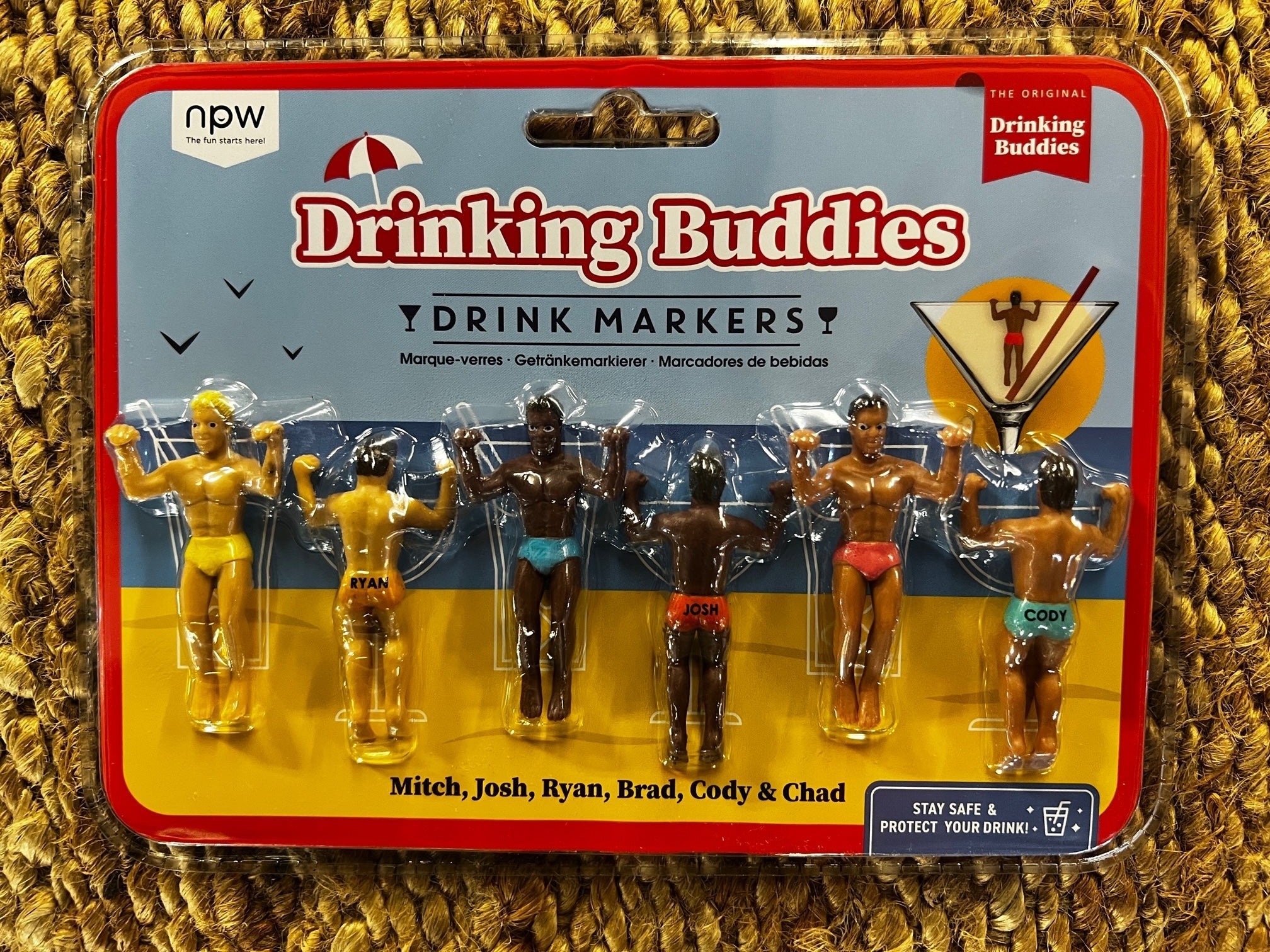 Drinking Buddies Drunk Markers-Wienie Bikini Clad Boys | Banana Manor Rug Company