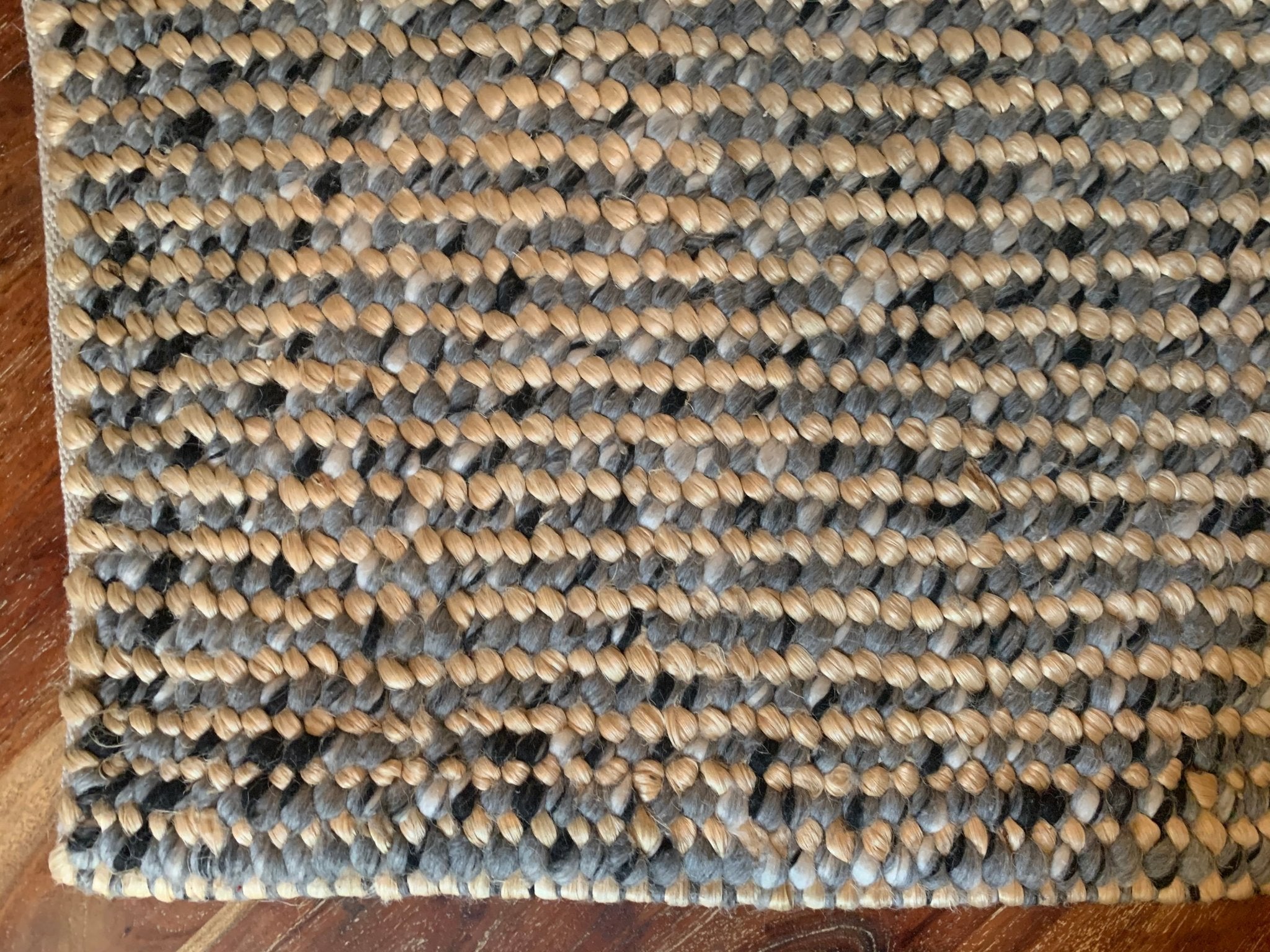Earth Friendly Blue Steel Handwoven Textured Jute & Pet Yarn Wool Rug | Banana Manor Rug Company