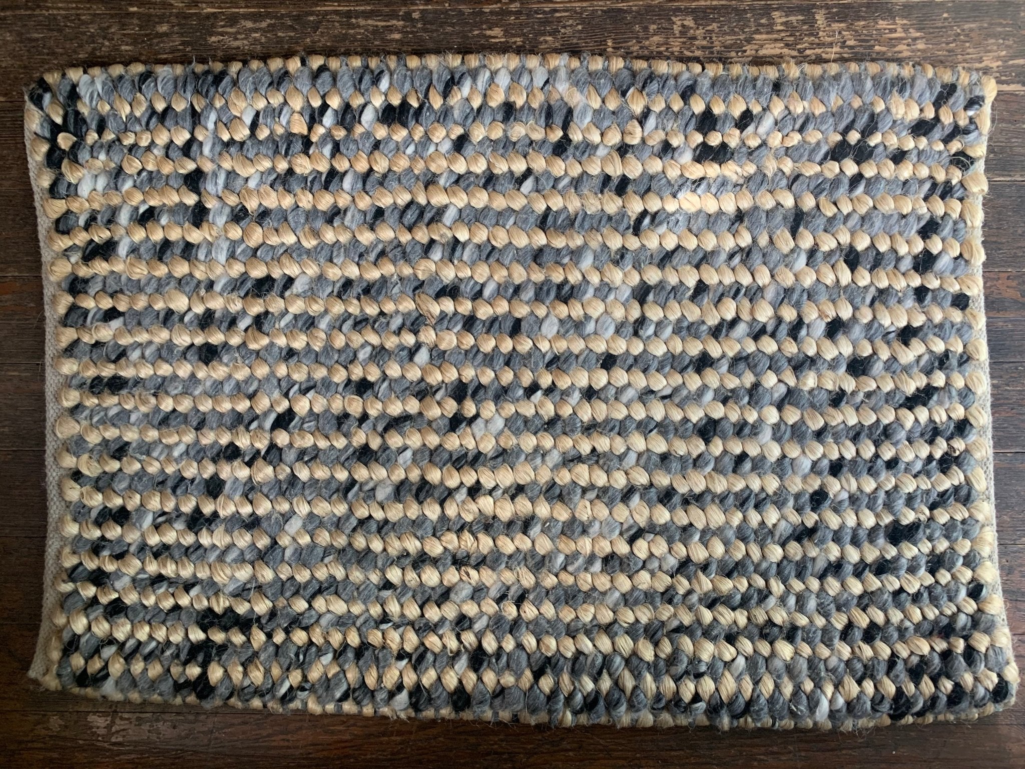 Earth Friendly Blue Steel Handwoven Textured Jute & Pet Yarn Wool Rug | Banana Manor Rug Company