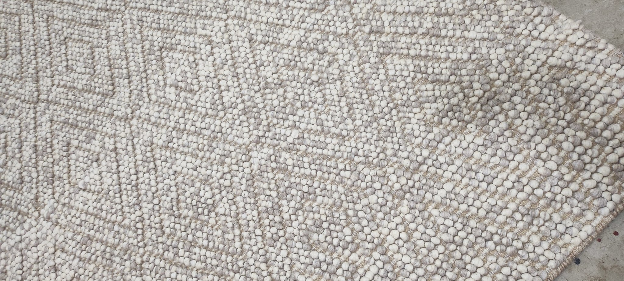 Edmund John Eyre Handwoven Wool Durrie Natural Grey Diamond 8.6x11.6 | Banana Manor Rug Company