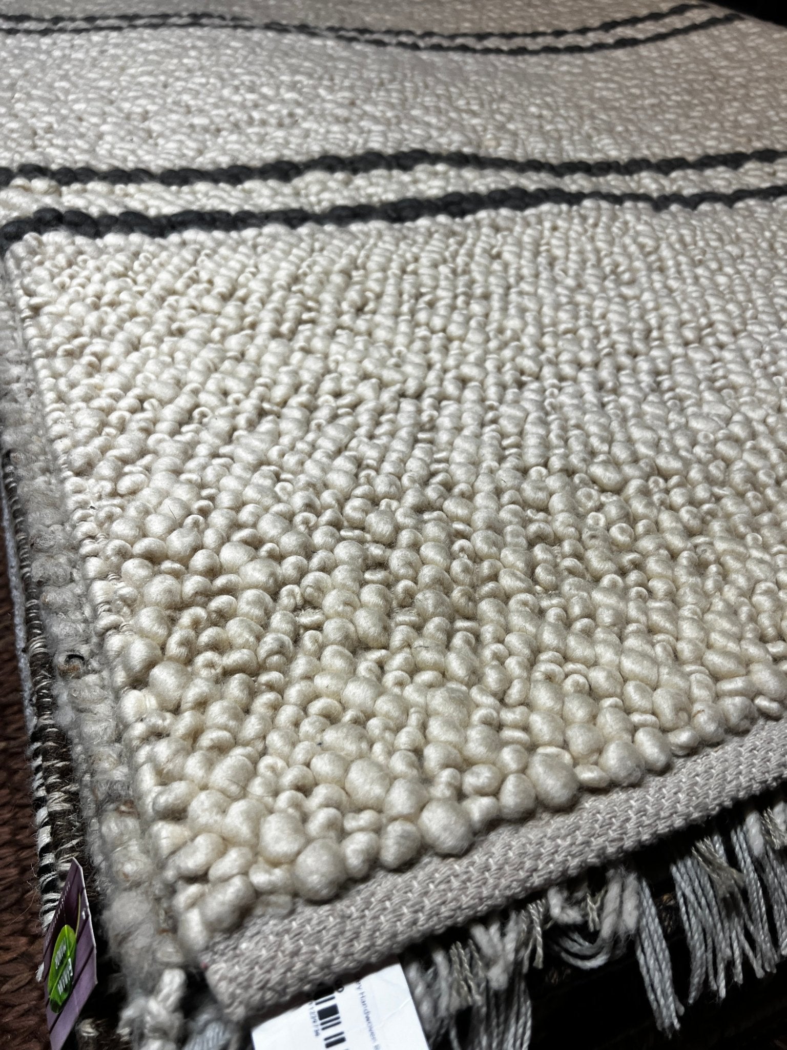 Edna Ivory and Grey Handwoven Rug 4.6x6.9 | Banana Manor Rug Company