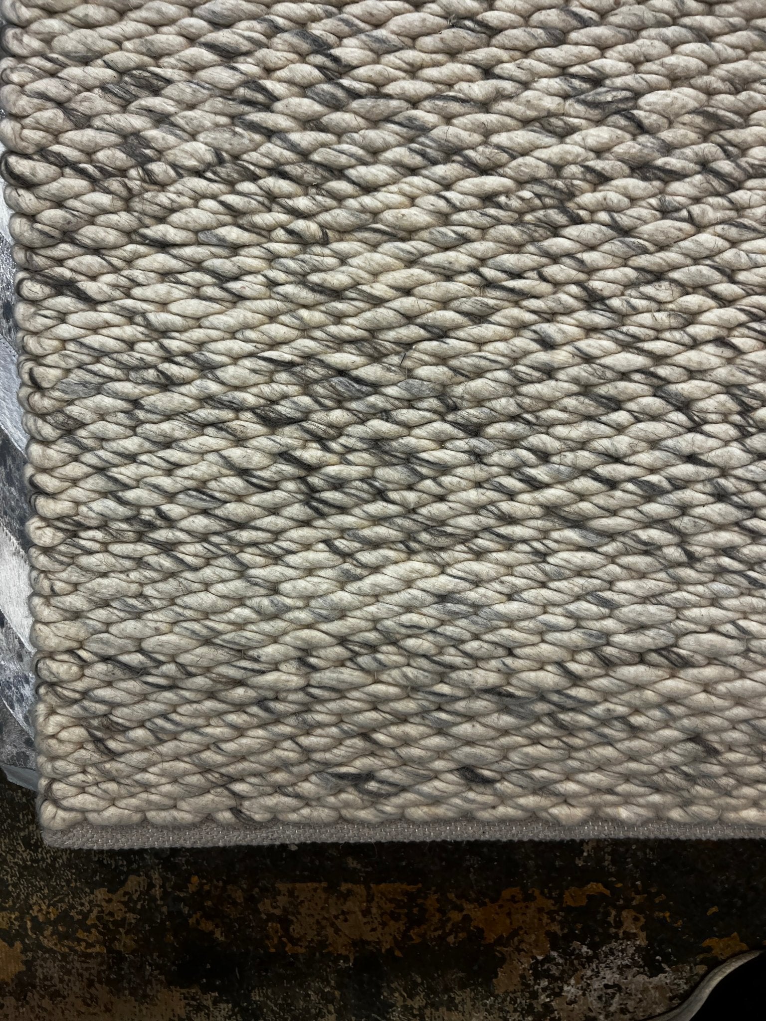 Edward Moore Handwoven Wool Durrie Natural Ivory Loop 6x9 | Banana Manor Rug Factory Outlet