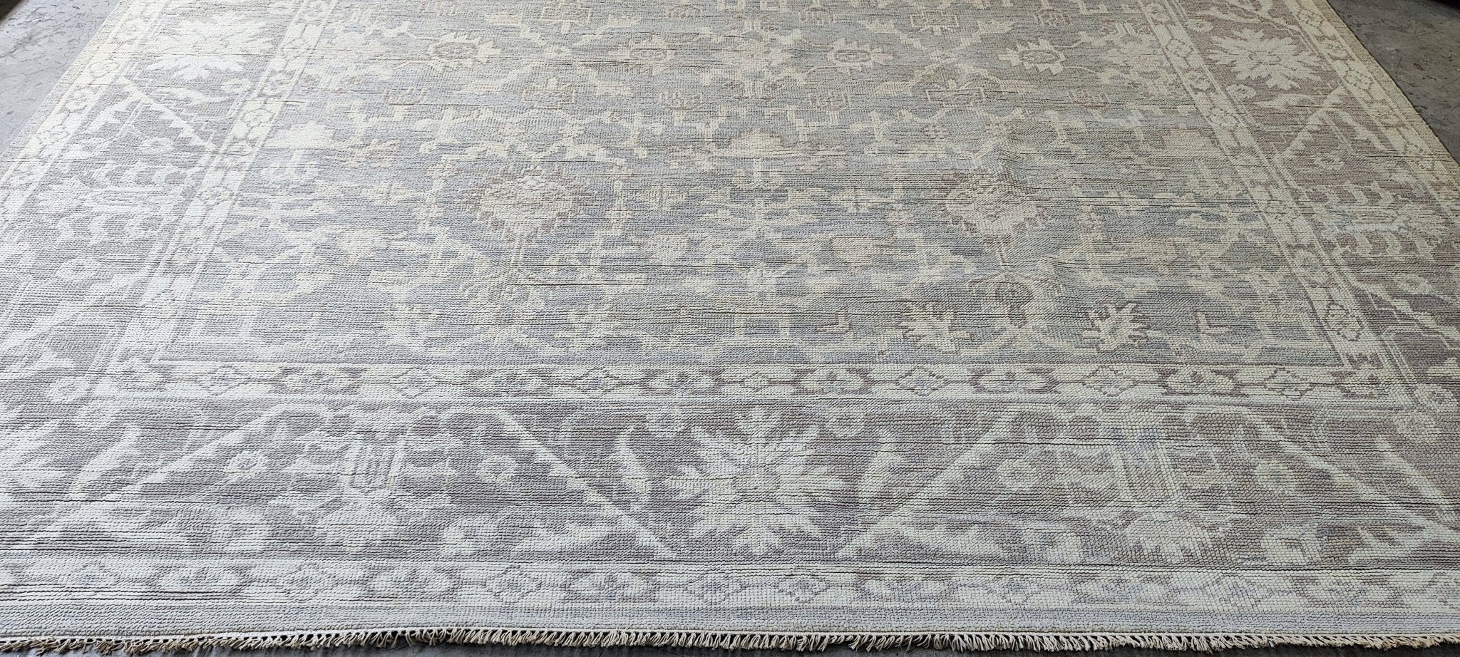 Edwige 10x10 Hand-Knotted Silver & Grey Turkish Oushak | Banana Manor Rug Factory Outlet