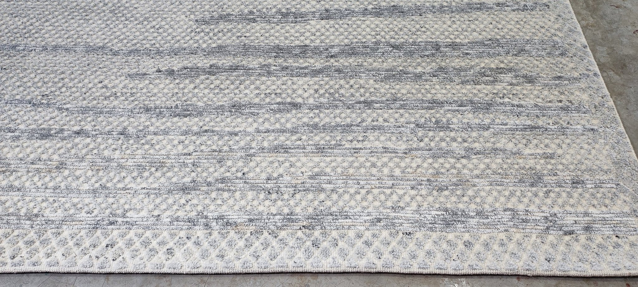 Egor Beroev Hand-Knotted Modern Rug Ivory Grey High-Low 9x12 | Banana Manor Rug Company