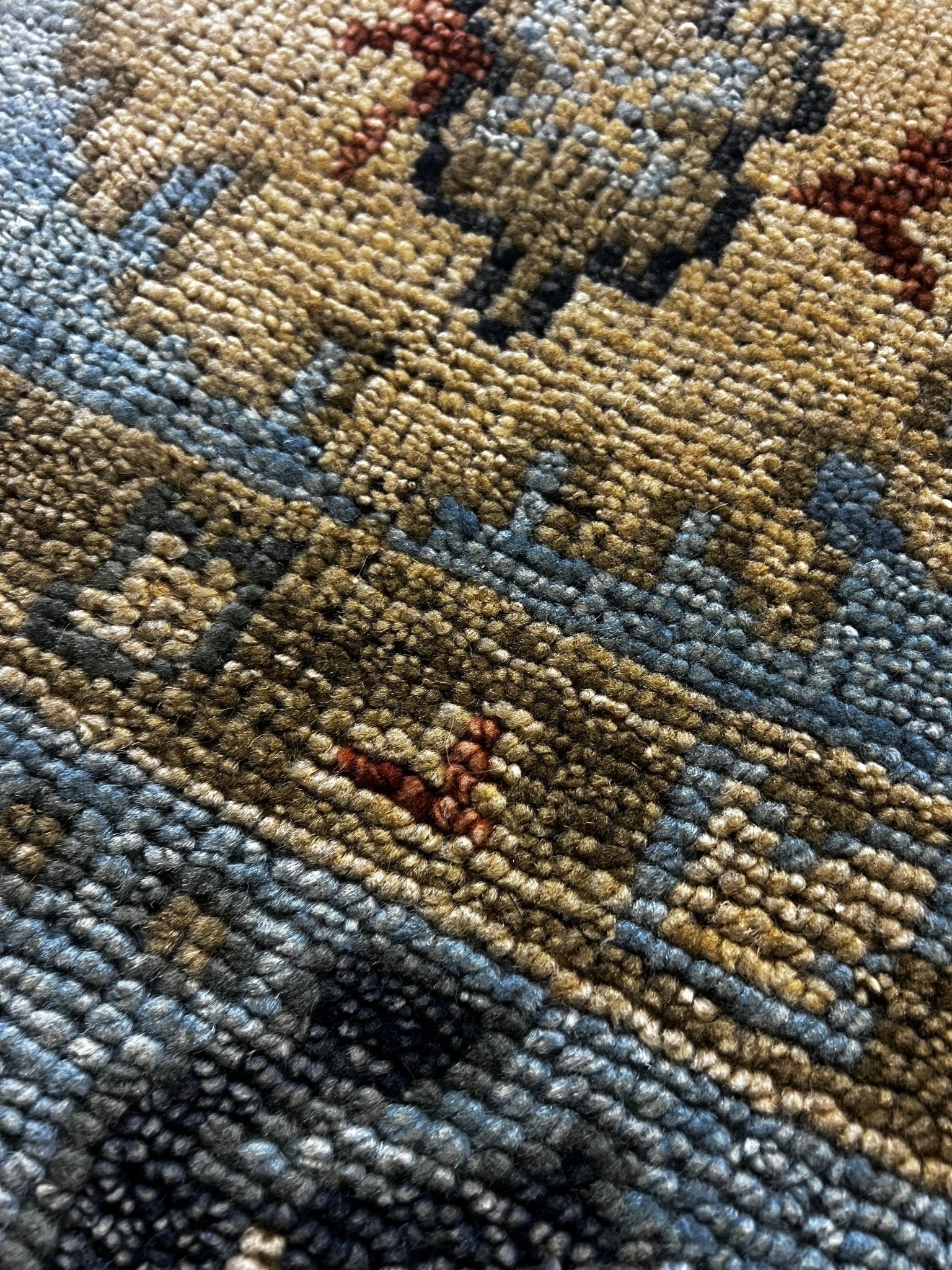 "Eline" Light Blue and Cream Hand-Knotted Oushak 8x10 | Banana Manor Rug Company