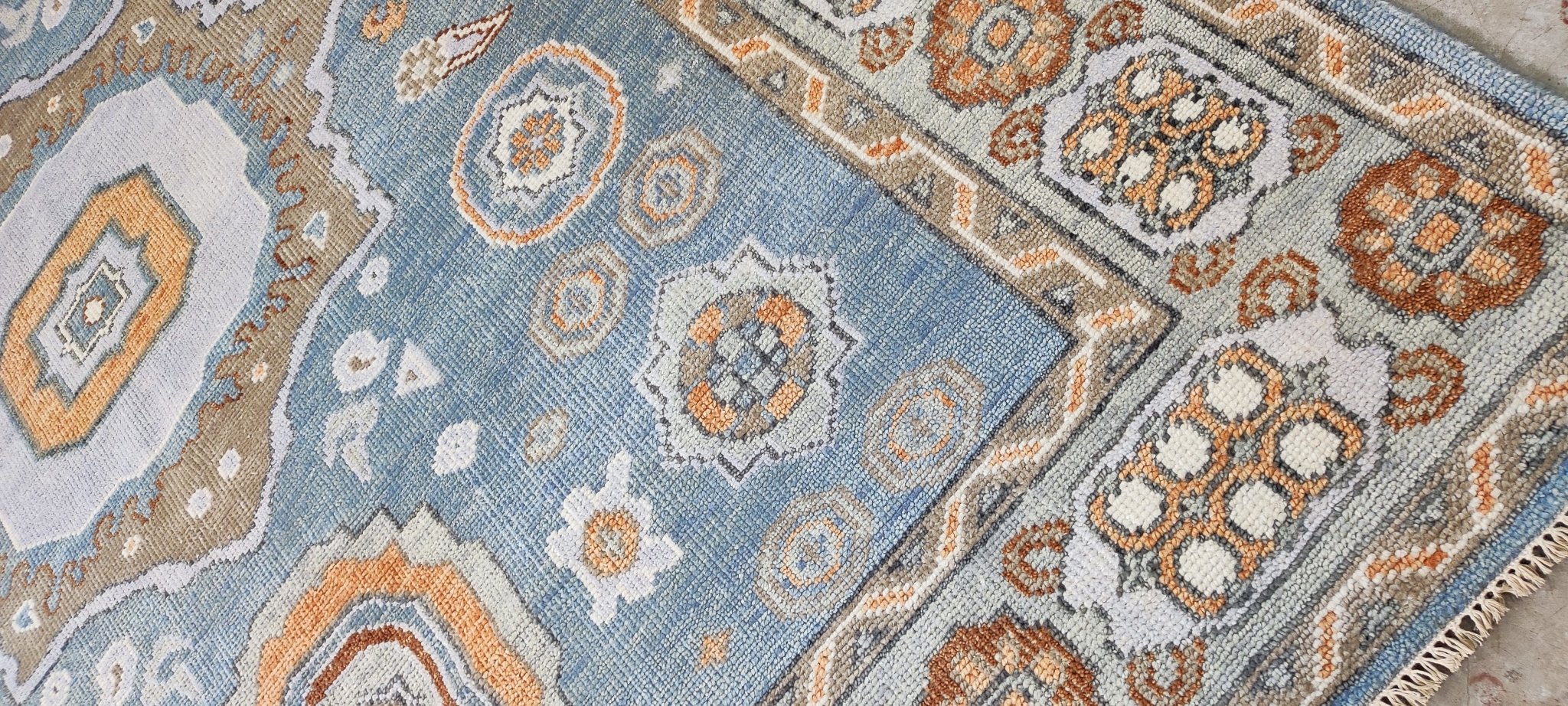 Elisa 8x10 Light Blue Oushak | Banana Manor Rug Factory Outlet