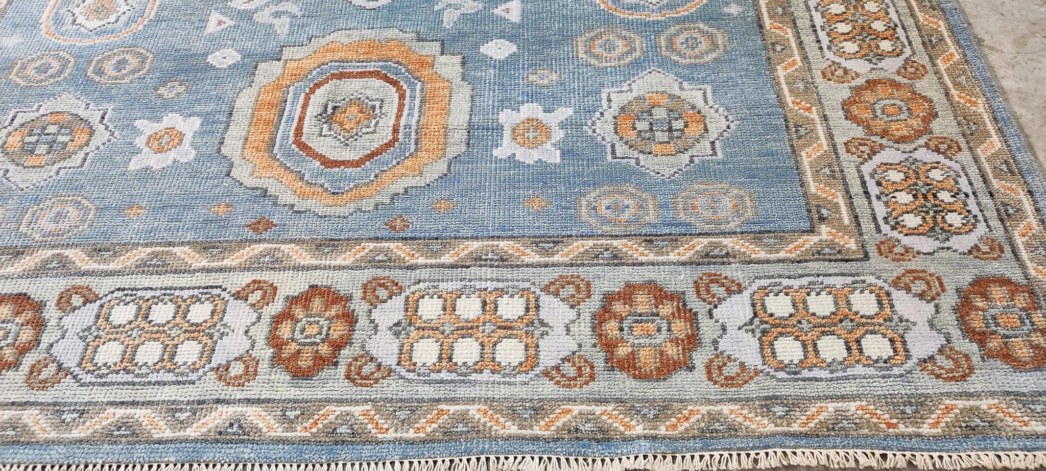 Elisa 8x10 Light Blue Oushak | Banana Manor Rug Factory Outlet