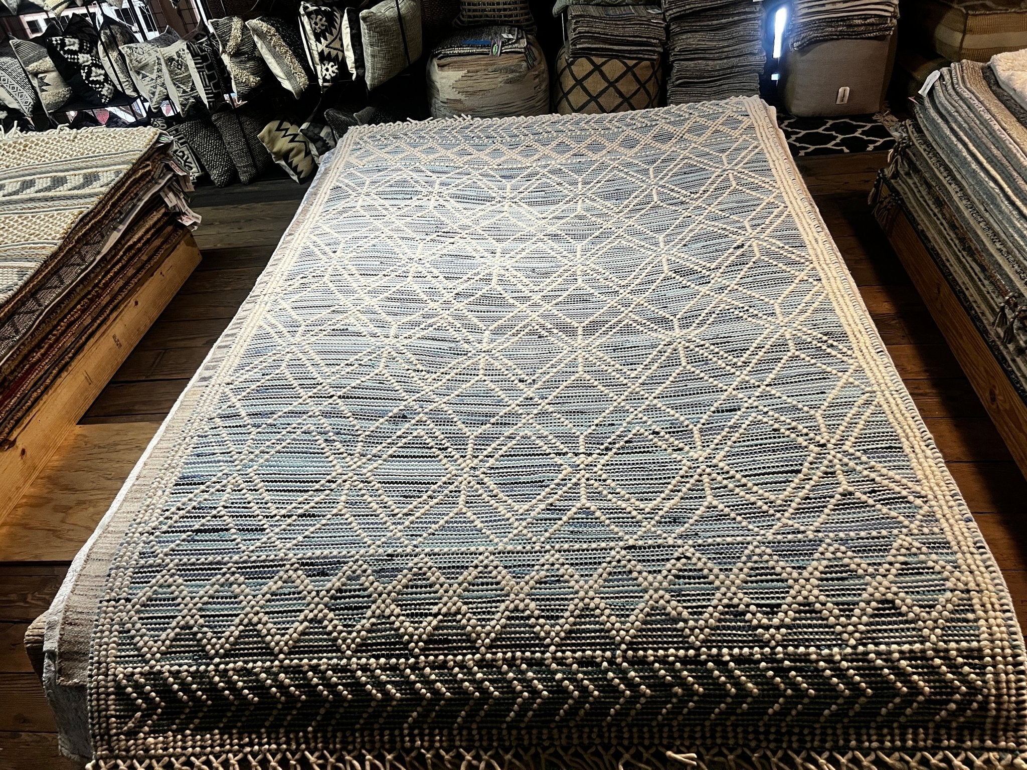 Eliza Jane 5x8 Handwoven Blue Mix Loop | Banana Manor Rug Factory Outlet