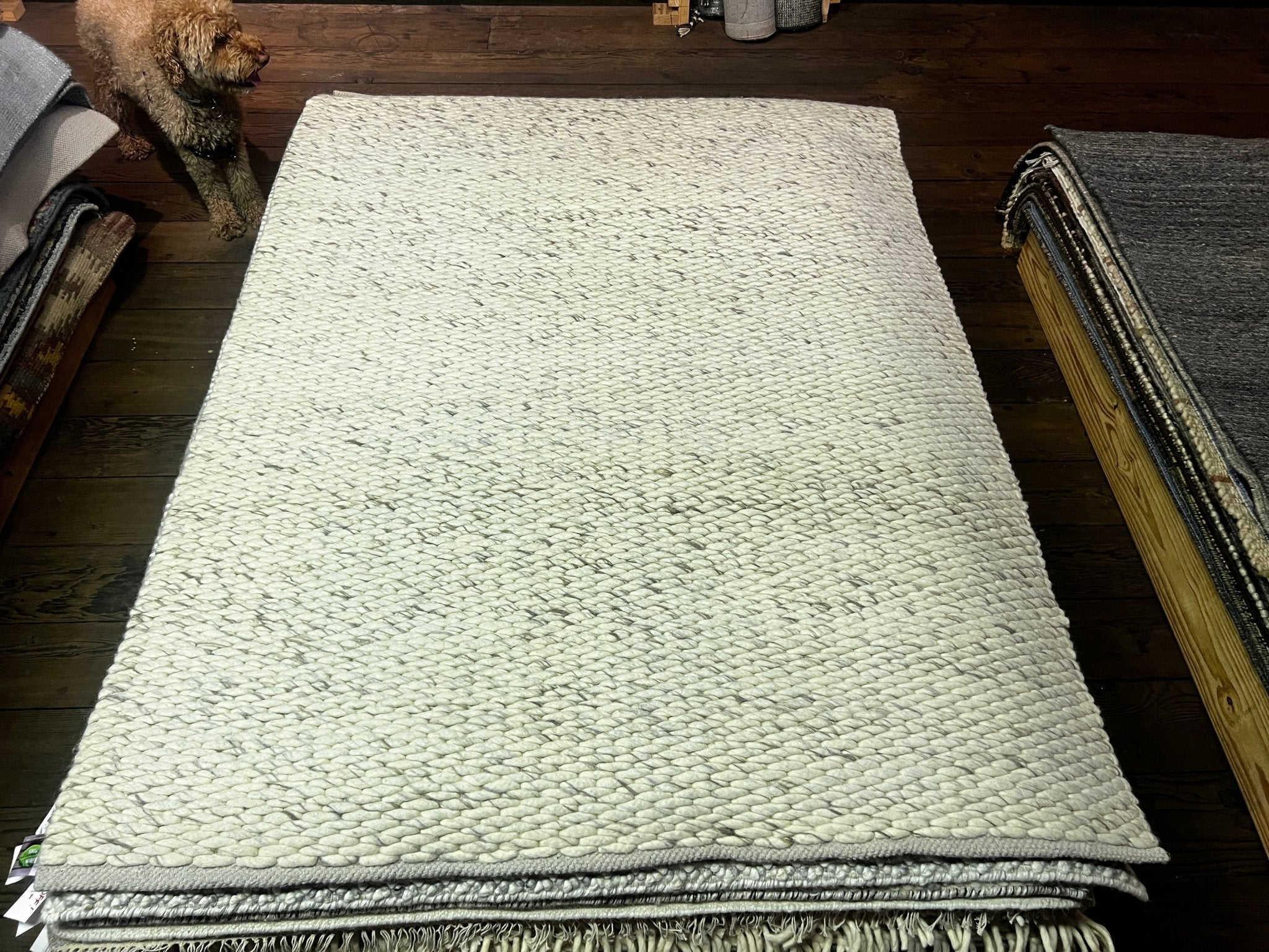 Elizabeth Inchbald Handwoven Wool Durrie Natural Ivory (various sizes) | Banana Manor Rug Factory Outlet