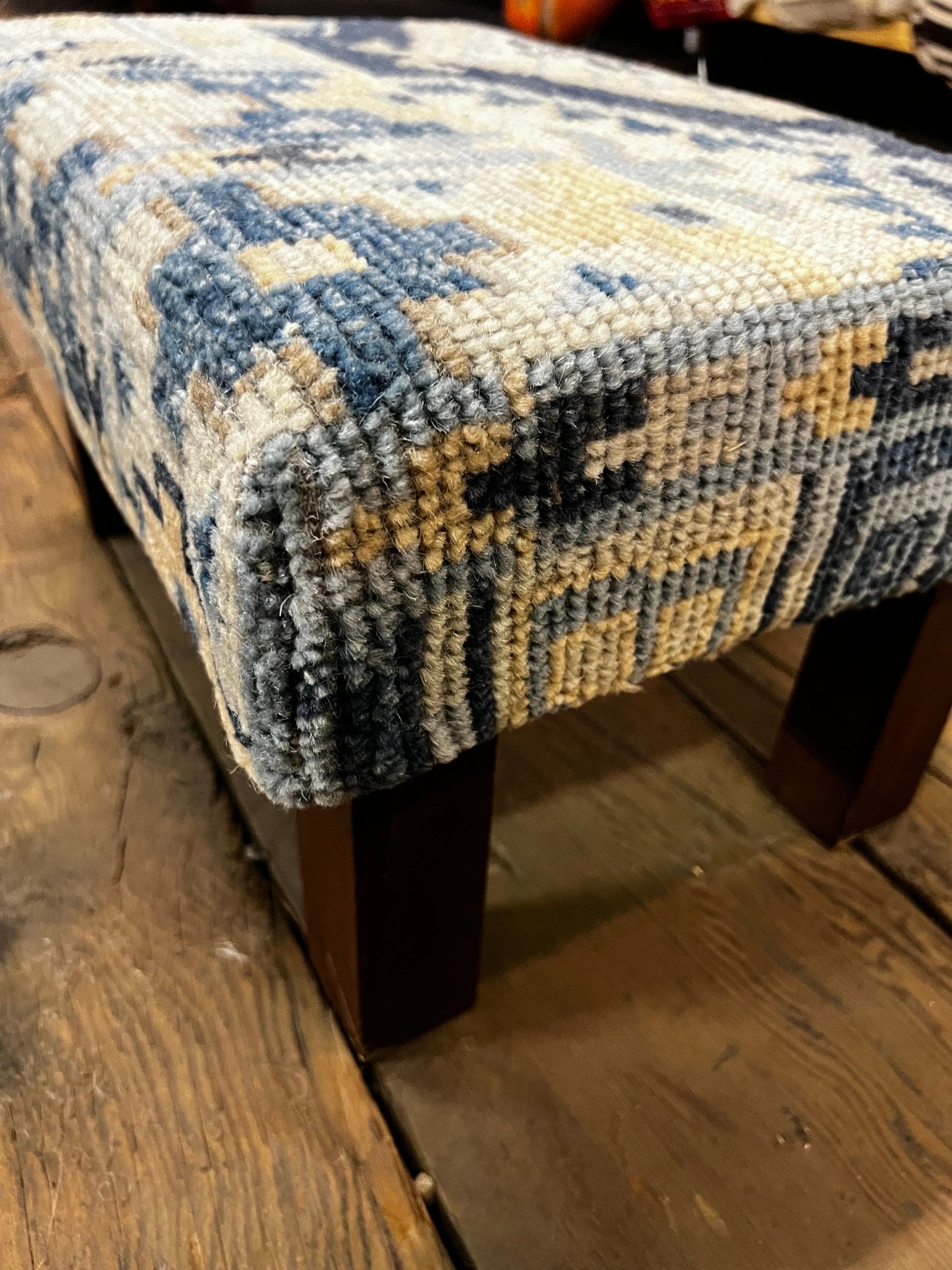 Elizabeth Taylor 18x12x11 Wooden Upholstered Stool | Banana Manor Rug Factory Outlet