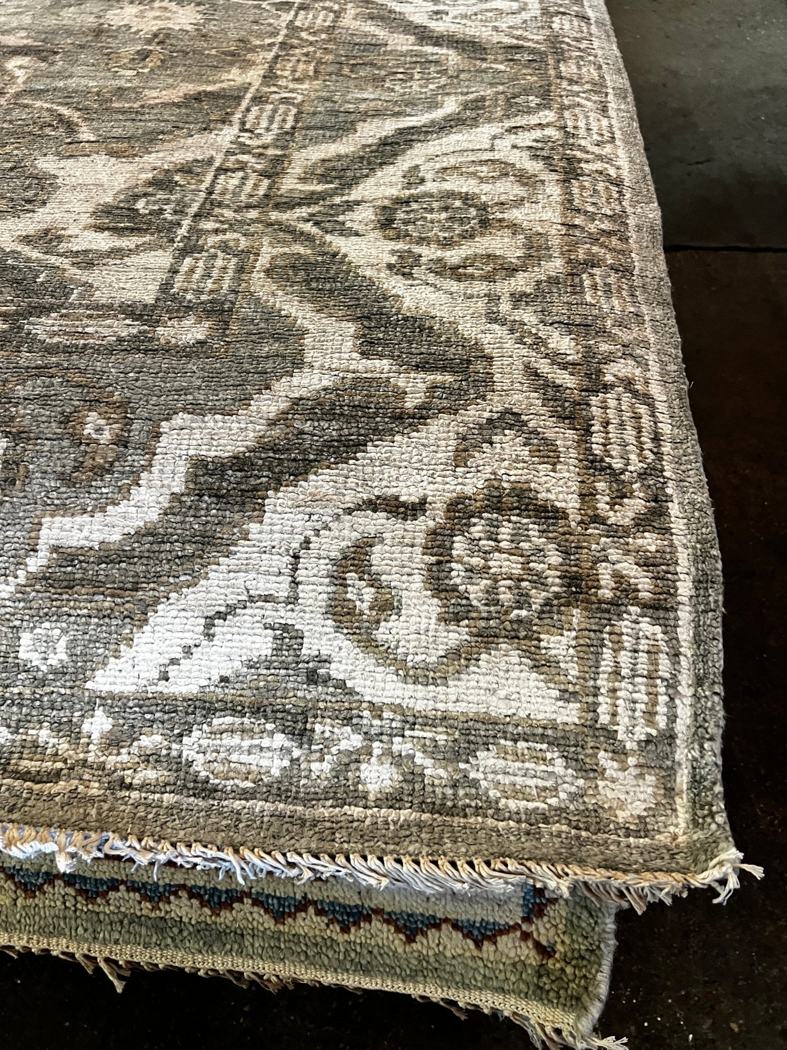 Elize du Toit 8.3x10 Hand-Knotted Oushak Rug Grey and Tan | Banana Manor Rug Factory Outlet