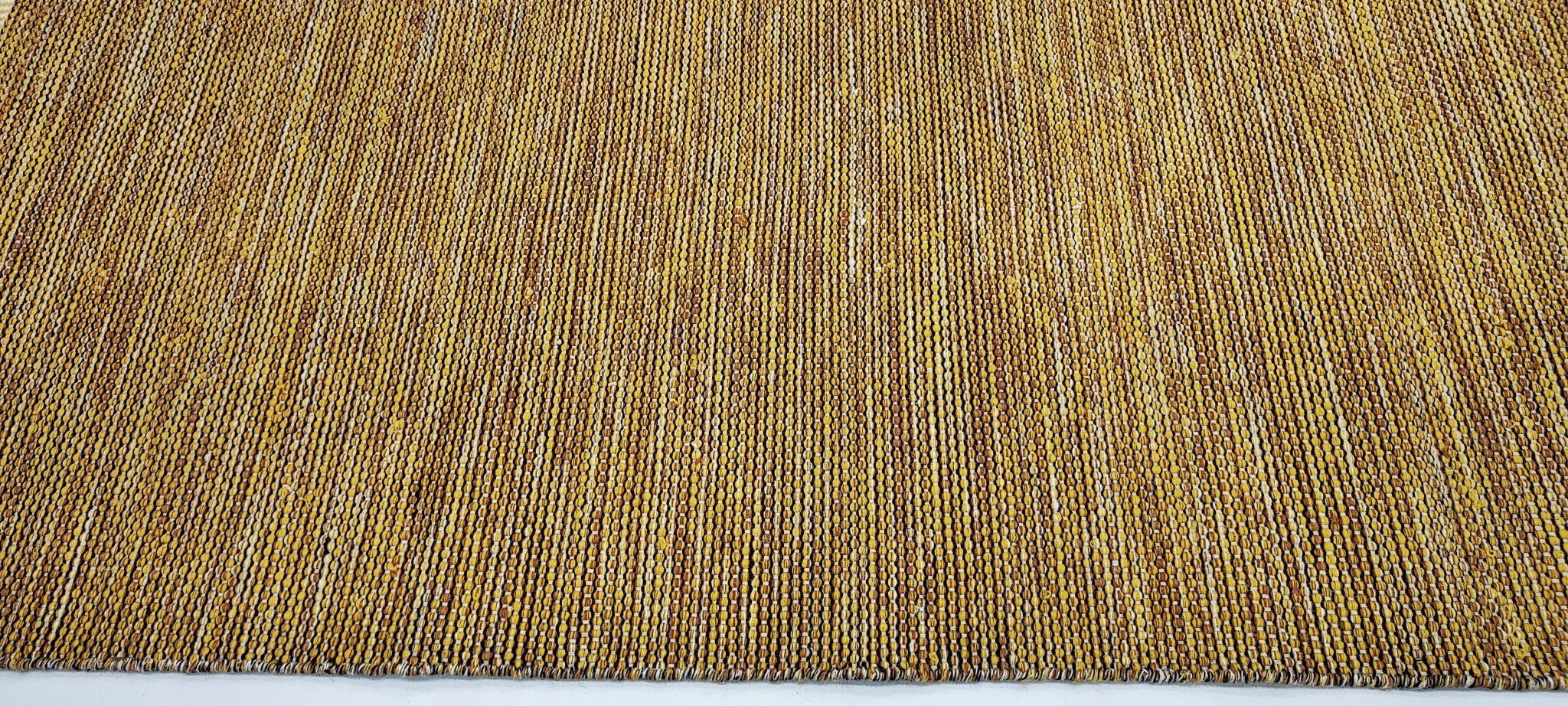 Elks Orleans 5.6x7.6 Handwoven Gold Textured Durrie | Banana Manor Rug Factory Outlet