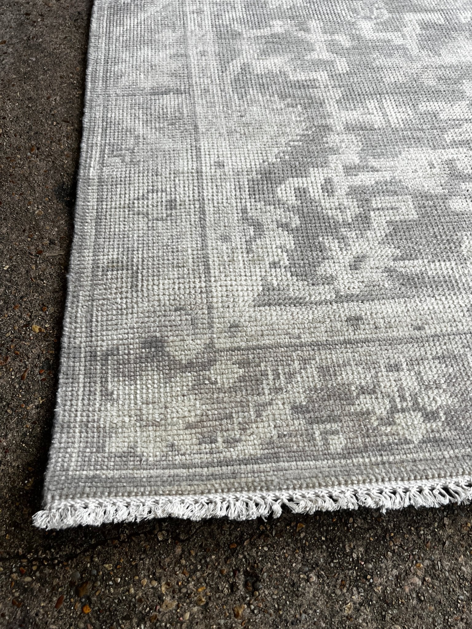 Ellen Stratton 4x6 Hand-Knotted Grey & Silver Turkish Oushak | Banana Manor Rug Factory Outlet