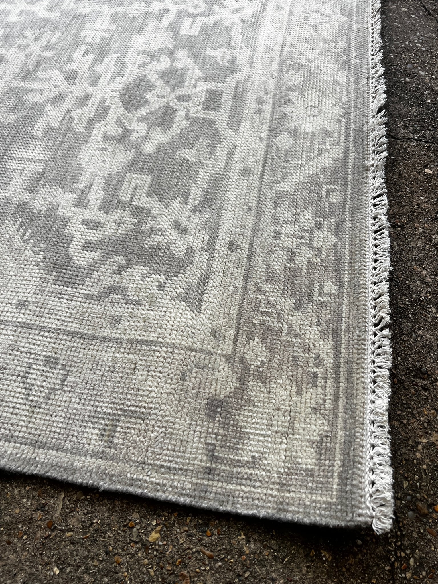 Ellen Stratton 4x6 Hand-Knotted Grey & Silver Turkish Oushak | Banana Manor Rug Factory Outlet