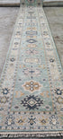 Elsie Mackay Light Green and Tan Hand-Knotted Oushak Runner 2.6x14 | Banana Manor Rug Company