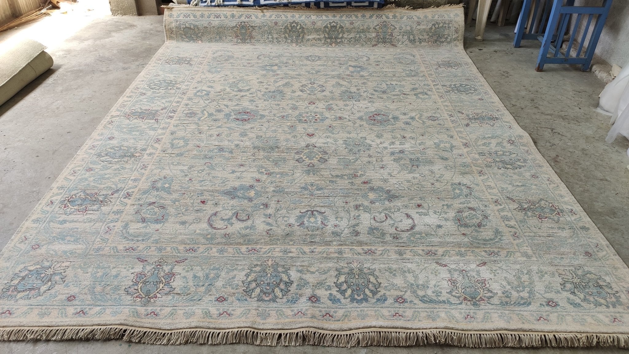 Ember 8x10.3 Ivory Hand-Knotted Oushak Rug | Banana Manor Rug Company