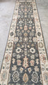 Emerson 2.6x10.3 Hand-Knotted Grey and Cream Oushak Runner | Banana Manor Rug Company
