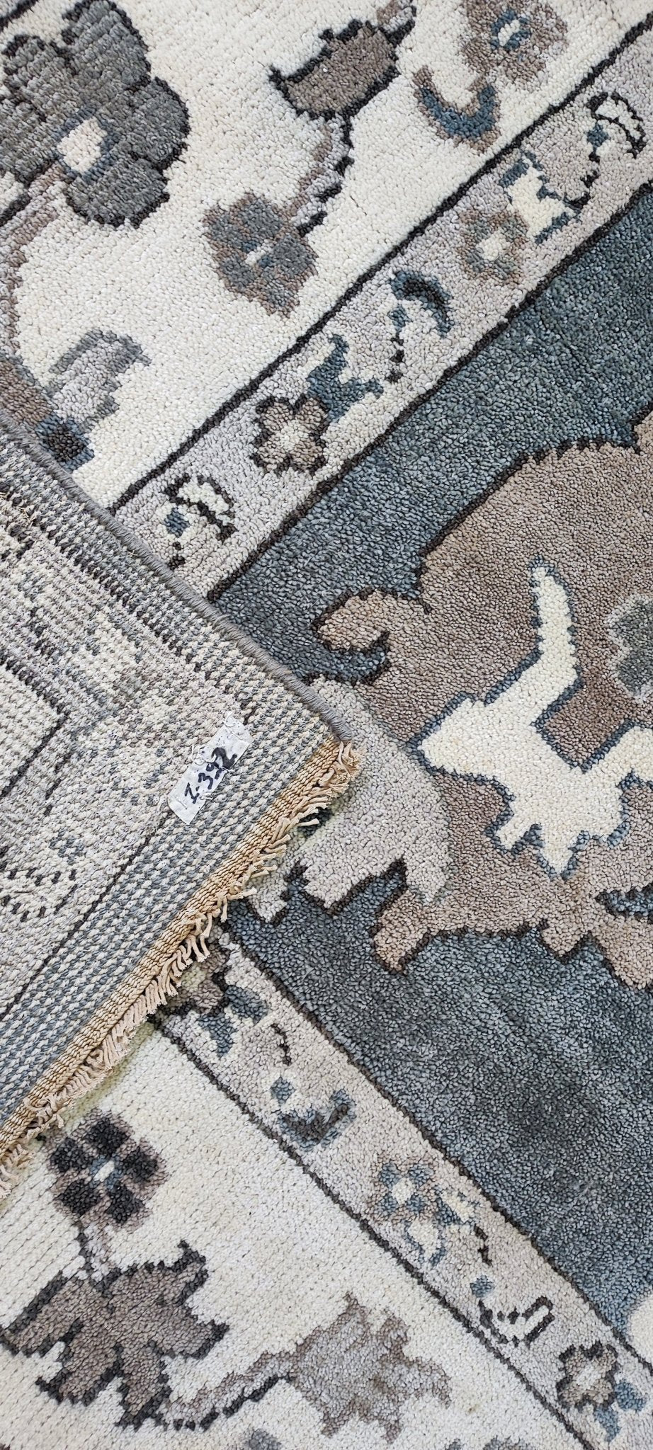 Emilia 9x11.9 Grey and Ivory Oushak | Banana Manor Rug Factory Outlet