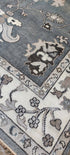 Emilia 9x11.9 Grey and Ivory Oushak | Banana Manor Rug Factory Outlet