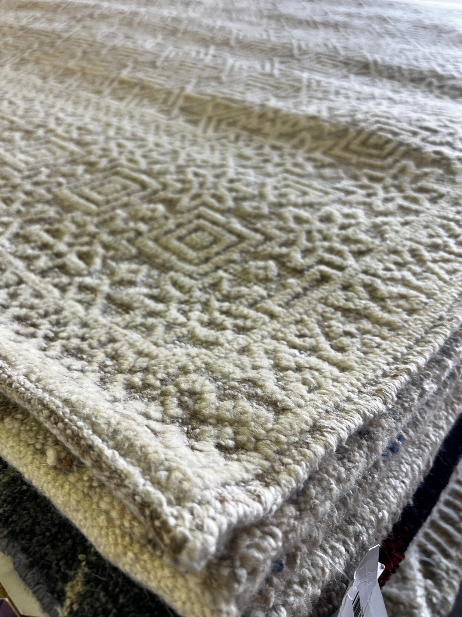 Erik 7.9x10 Hand-Knotted Ivory & Grey Cut Pile | Banana Manor Rug Factory Outlet