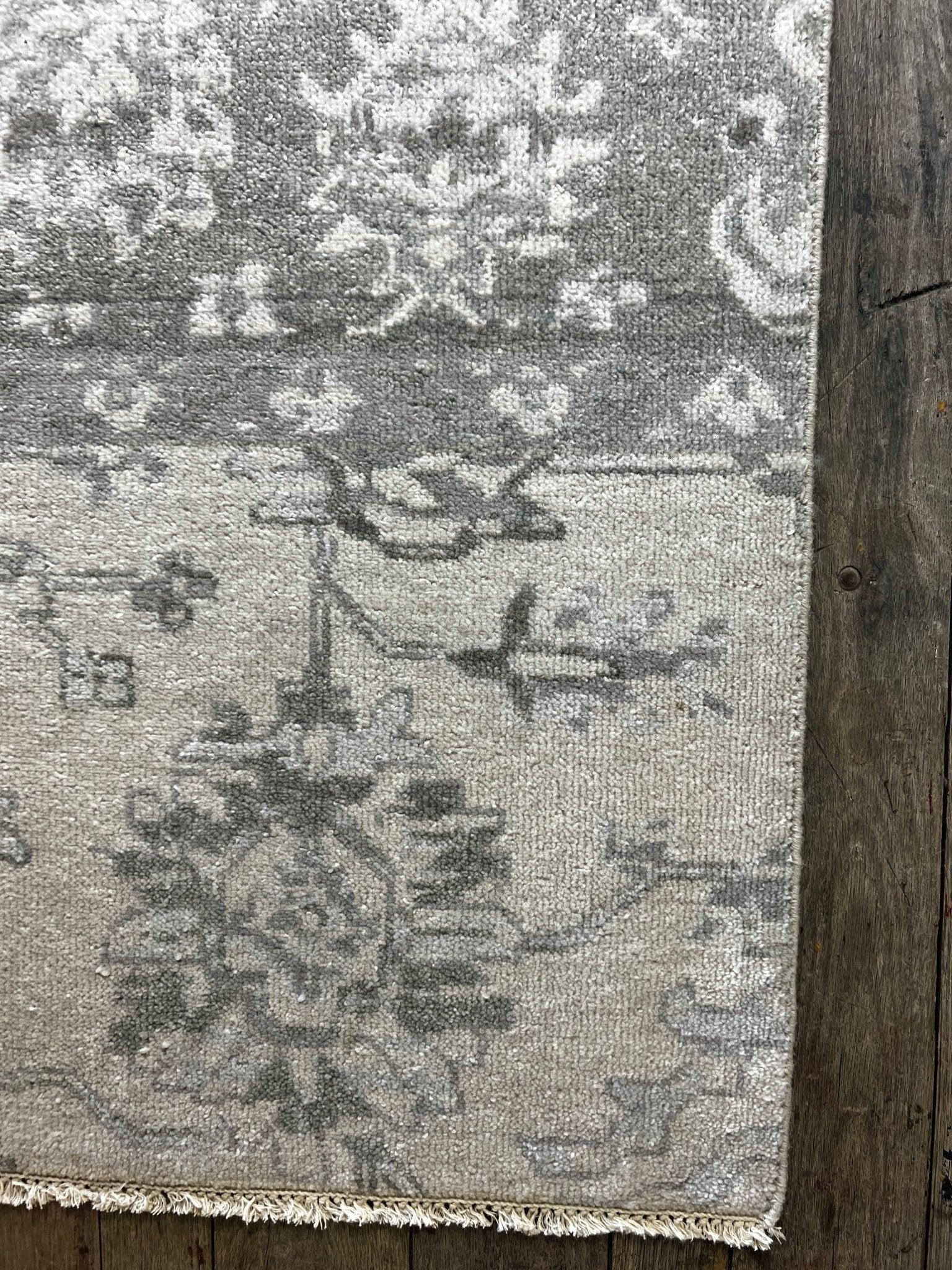 "Erma" Beige and Grey Hand-Knotted Oushak Sample 8x10 | Banana Manor Rug Company