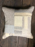 Ermina Grey, Beige, and Blue Patchwork Pillow | Banana Manor Rug Company