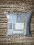 Ermina Grey, Beige, and Blue Patchwork Pillow | Banana Manor Rug Company