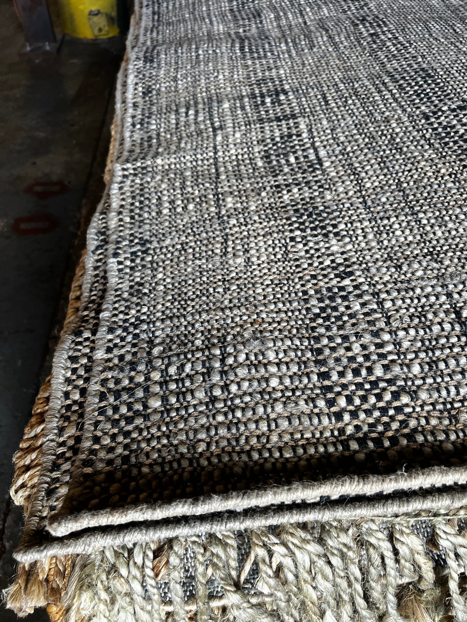 Ernie Fields Black & Natural Handwoven Jute Rug 8.3x10 | Banana Manor Rug Factory Outlet