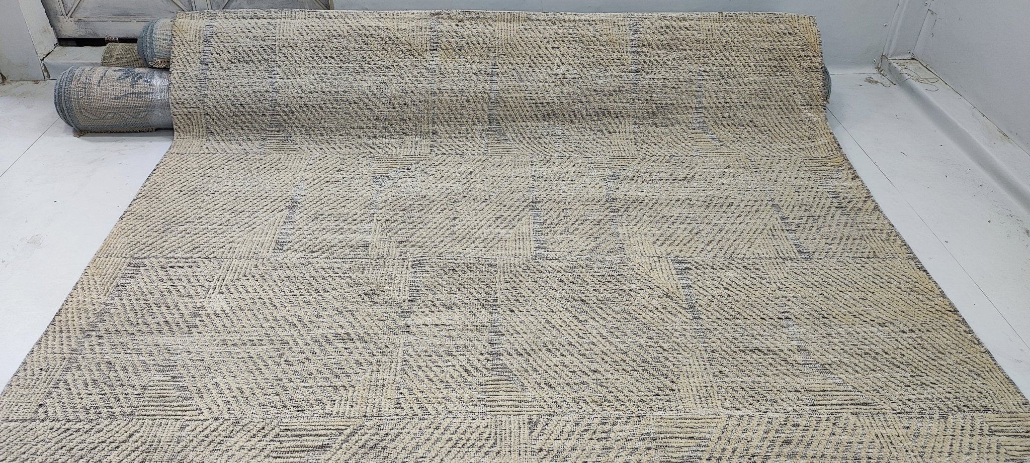 Esperanza 7.9x9.9 Hand-Knotted Grey & Silver High Low | Banana Manor Rug Factory Outlet