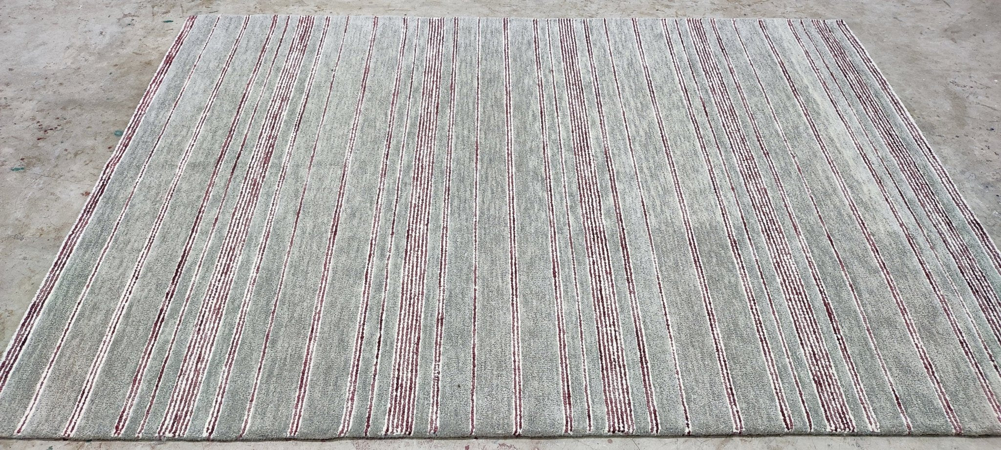 Esther Rose 5x7.6 Hand-Tufted Wool Green Stripe | Banana Manor Rug Factory Outlet