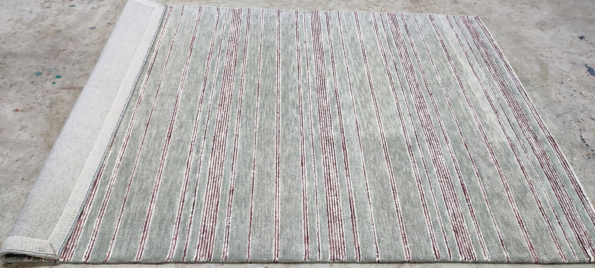 Esther Rose 5x7.6 Hand-Tufted Wool Green Stripe | Banana Manor Rug Factory Outlet