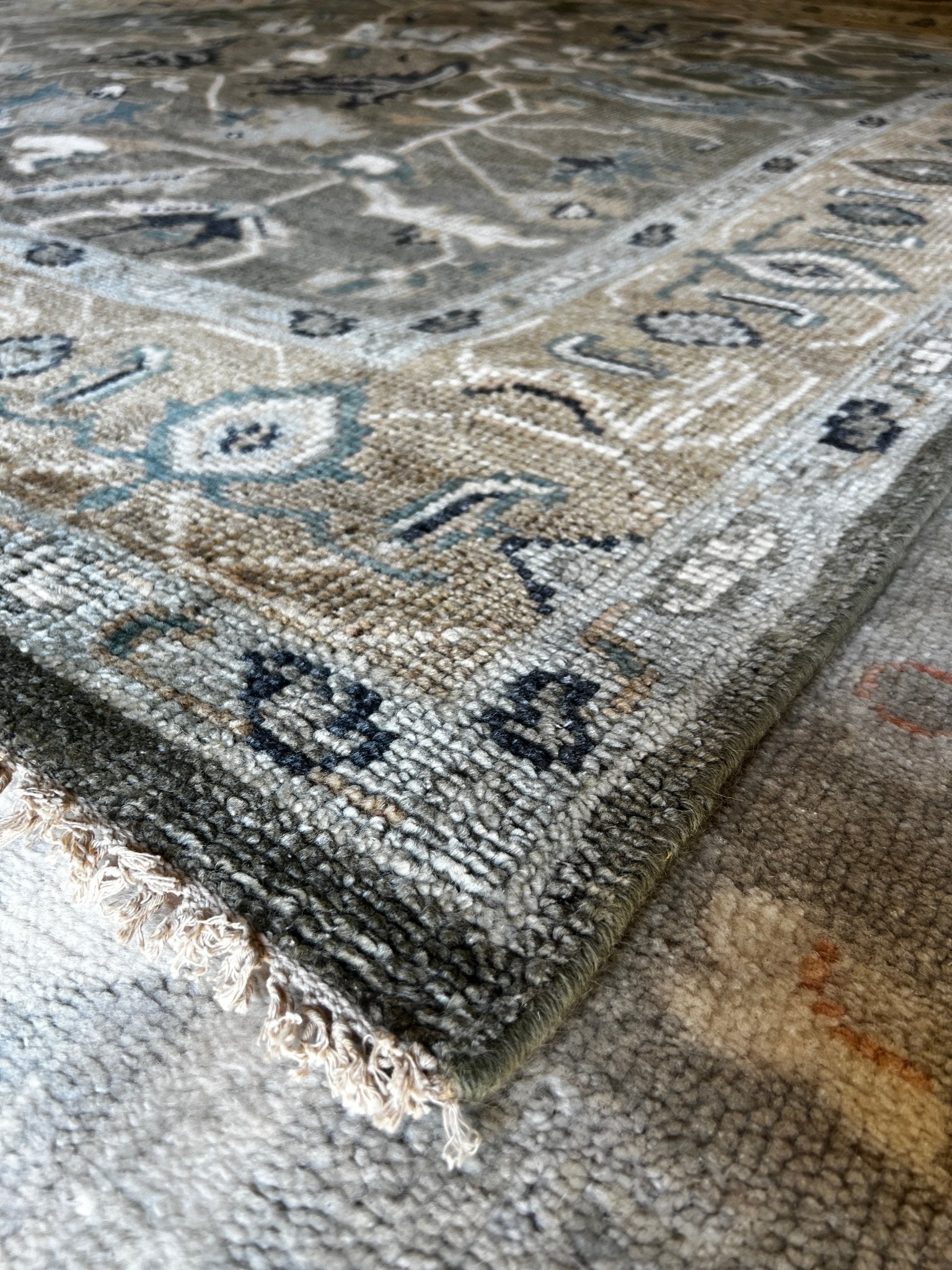 Etta 8x10 Hand-Knotted Light Green & Beige Oushak | Banana Manor Rug Factory Outlet