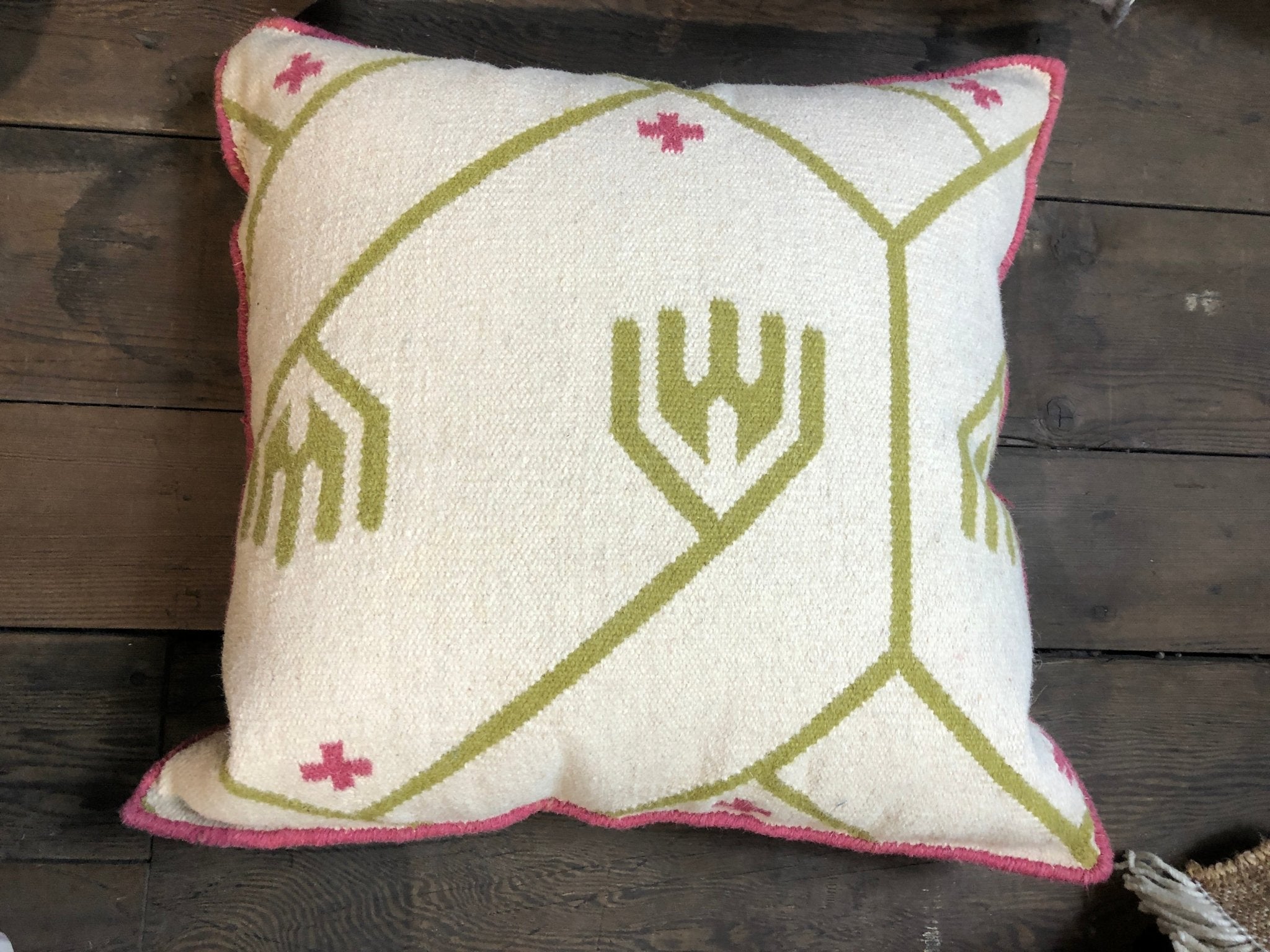 Eugene Pink and Light Green Pillow | Banana Manor Rug Company