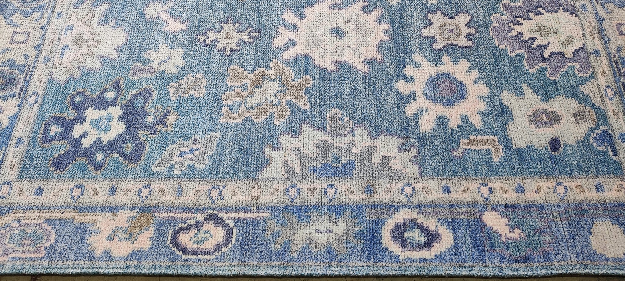 Evi 4x6 Light Blue Oushak | Banana Manor Rug Factory Outlet