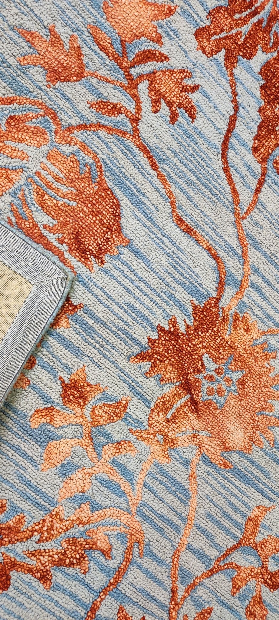 Ewan Roy Hand-Tufted Wool Aqua & Gold Floral | Banana Manor Rug Factory Outlet