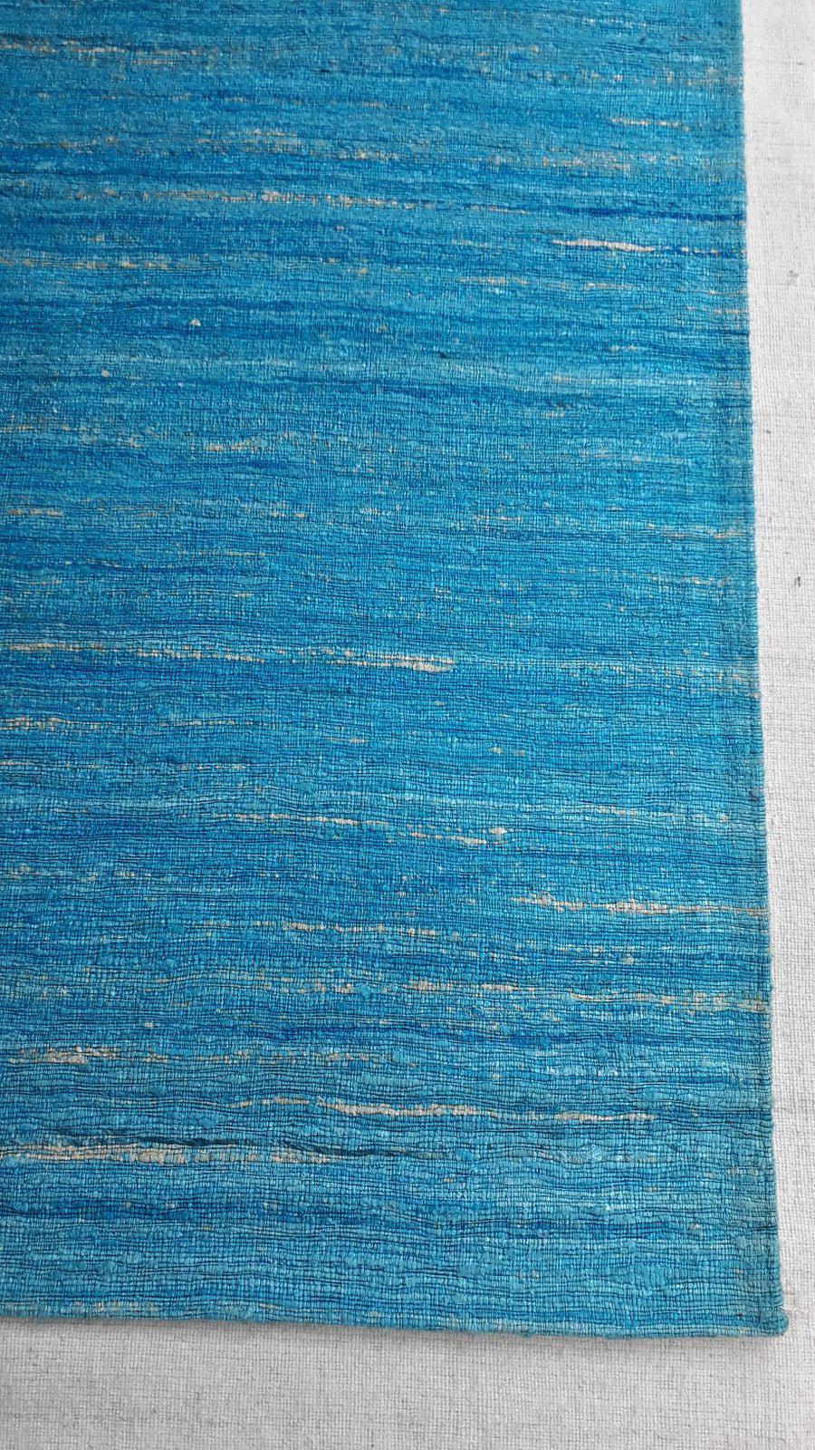 Fanta & Blue Curacao with a Lemon Handwoven Wool Dhurrie Rug | Banana Manor Rug Company