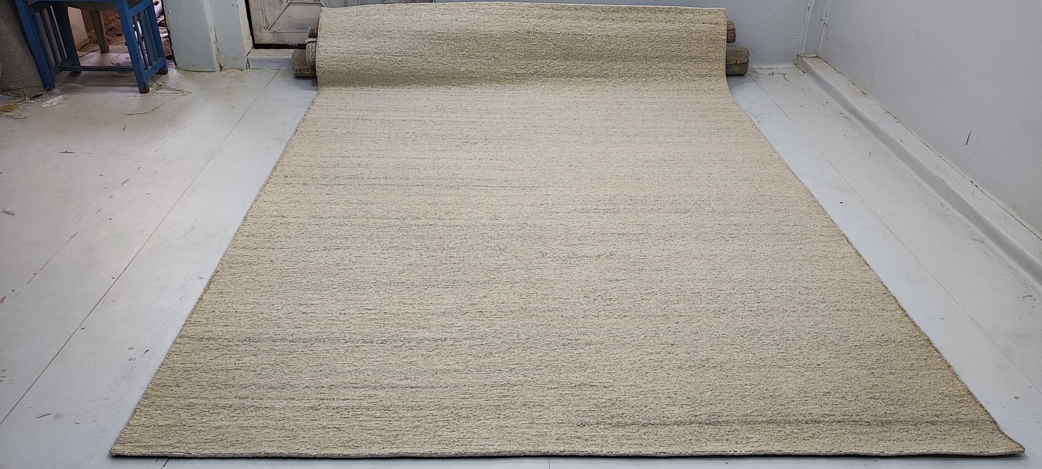 Faustino 8x11.3 Hand-Knotted Silver & Ivory Textured | Banana Manor Rug Factory Outlet