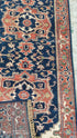 FAYM 2.6x12 Blue and Rust Hand-Knotted Serapi Runner | Banana Manor Rug Company
