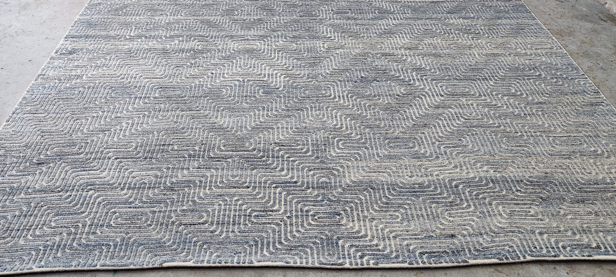 Feodor 9x12 Hand-Knotted Light Blue & Ivory Modern | Banana Manor Rug Factory Outlet