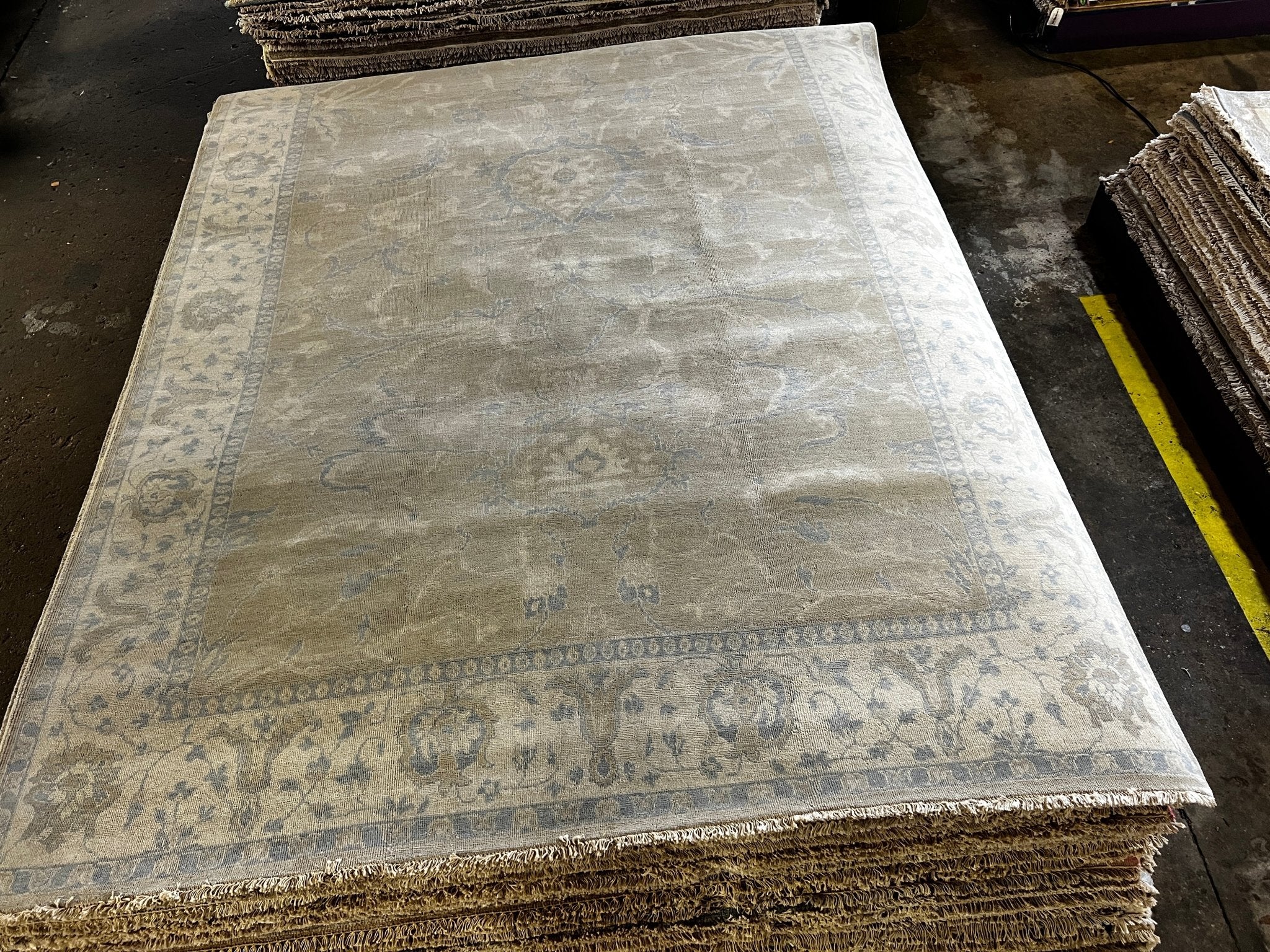 Fergie 8.3x11.3 Light Brown and Ivory Hand-Knotted Oushak Rug | Banana Manor Rug Company