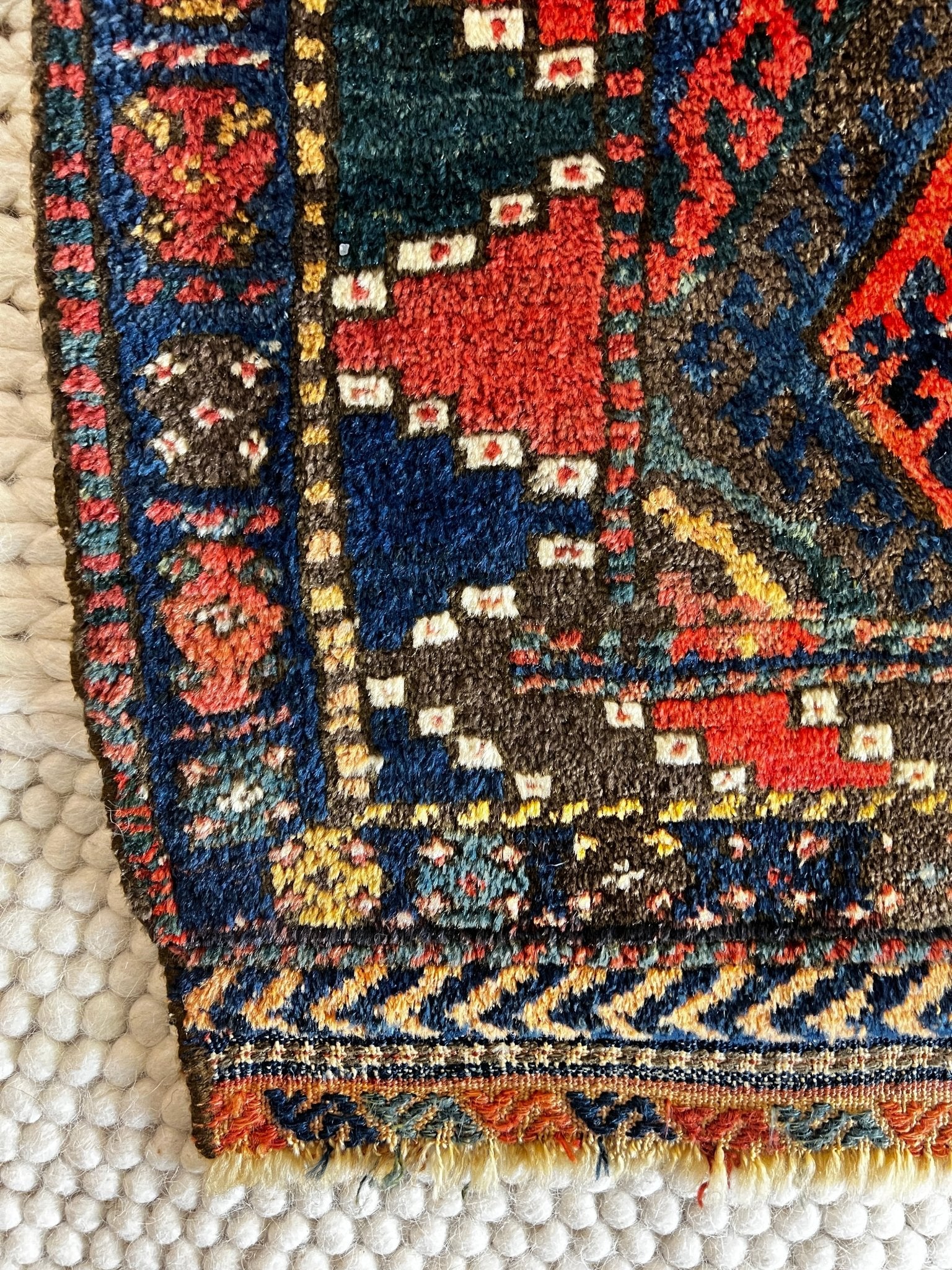 Fine Antique NW Persian Tribal 3.1x3.10 Camel Transport Bag Face | Banana Manor Rug Factory Outlet
