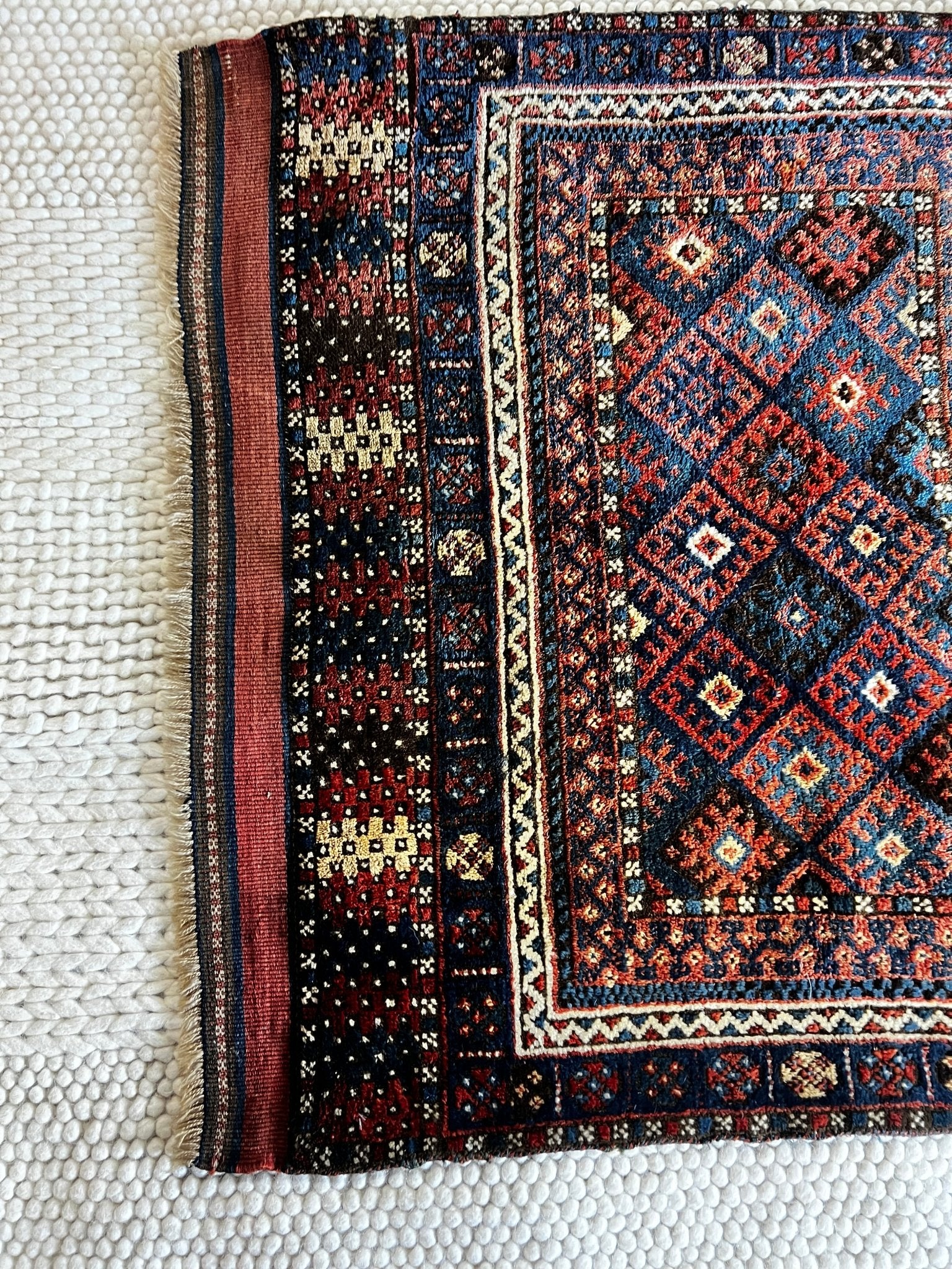Fine Antique NW Persian Tribal 3.5x3.6 Camel Transport Bag Face | Banana Manor Rug Factory Outlet