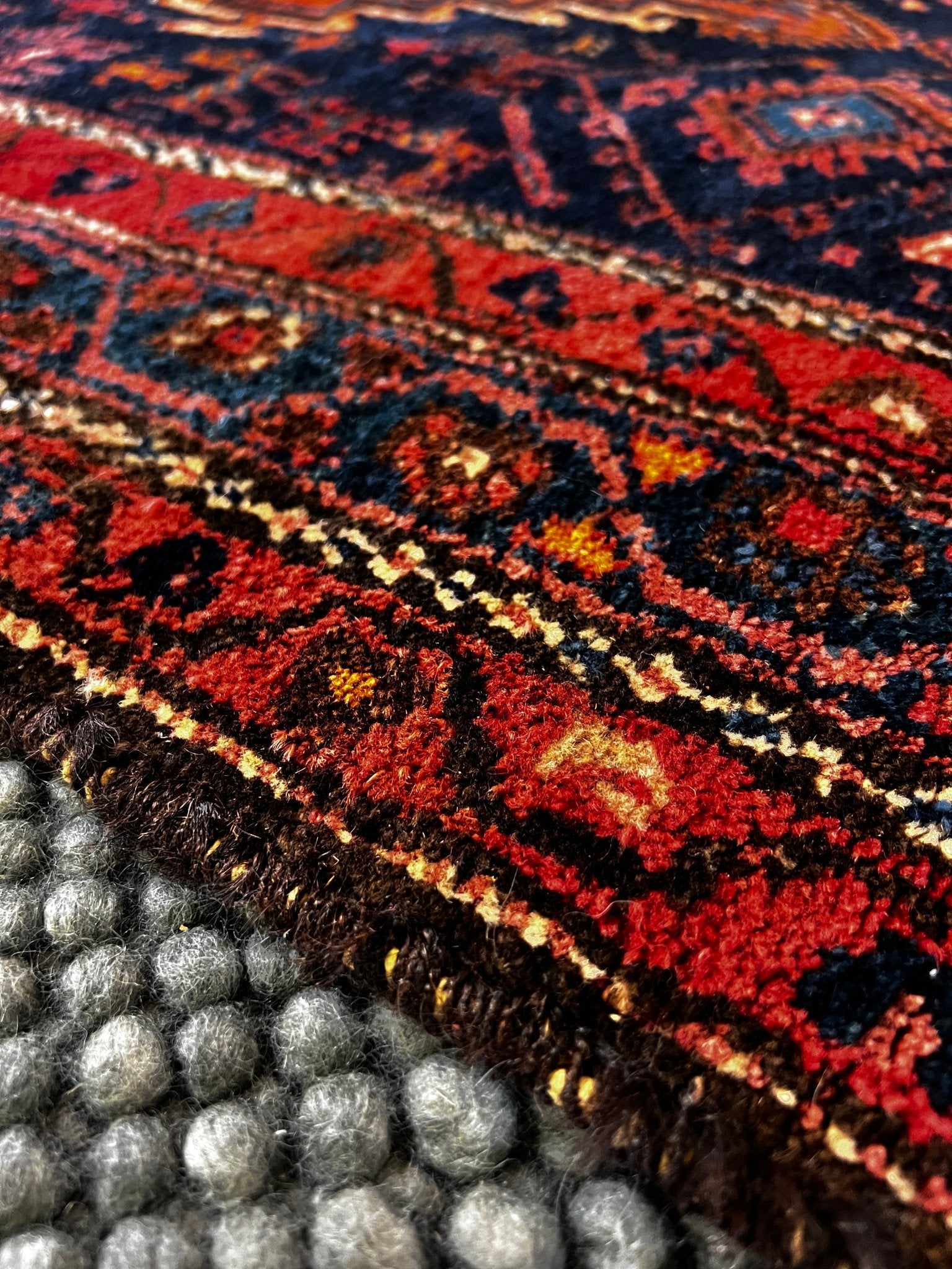 Fine Antique Persian Folk Life 3.11x6.7 Red & Blue | Banana Manor Rug Factory Outlet