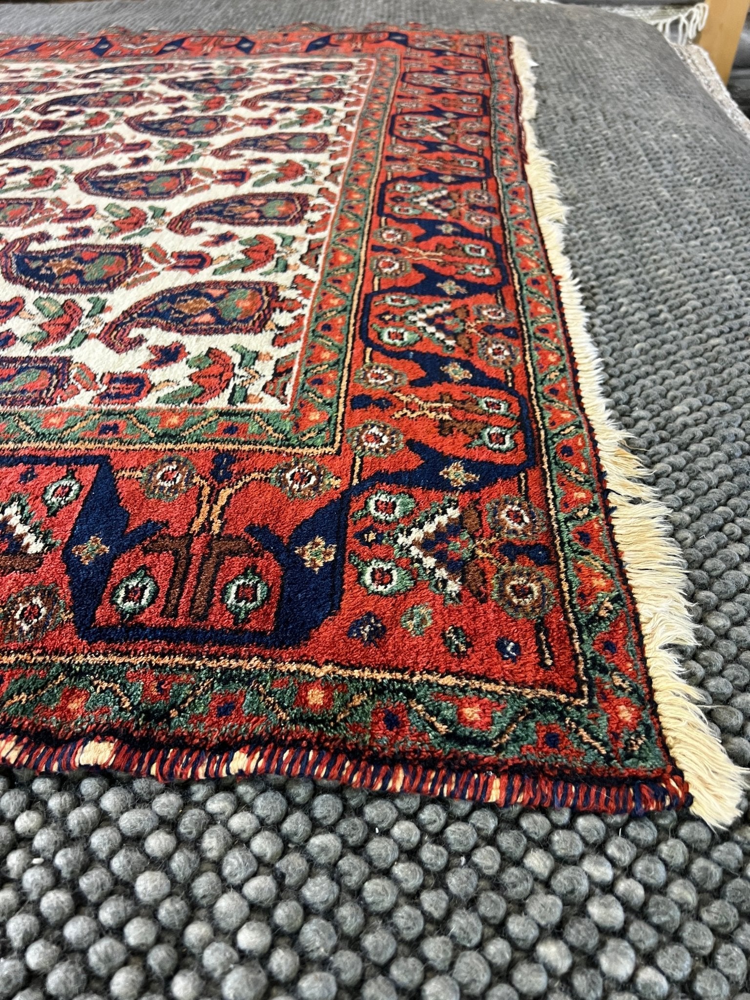 Fine Persian Antique Afshar 5.2x6.10 Ivory & Red | Banana Manor Rug Factory Outlet