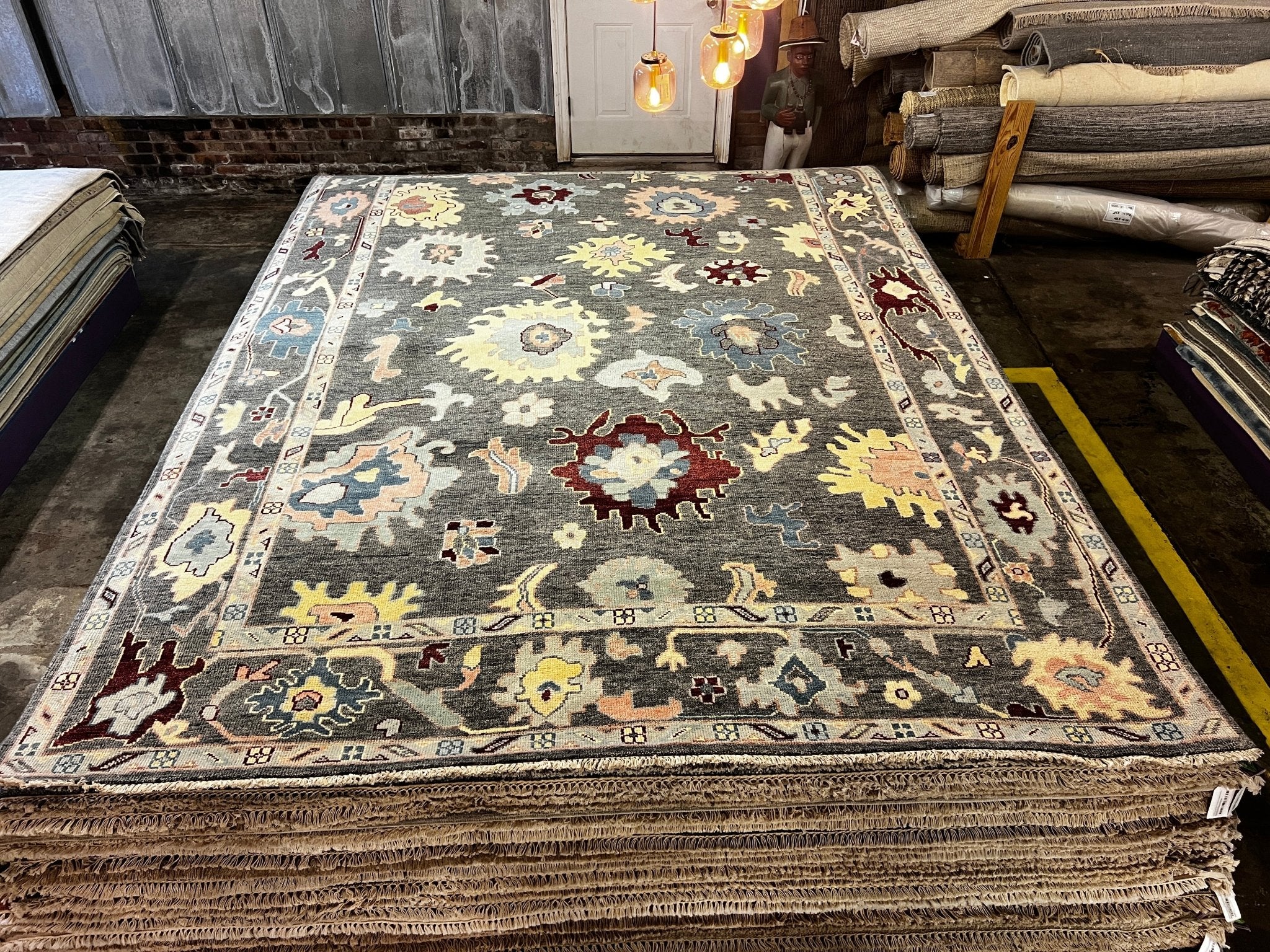 Florinda 9x12.3 Hand-Knotted Grey Oushak | Banana Manor Rug Factory Outlet